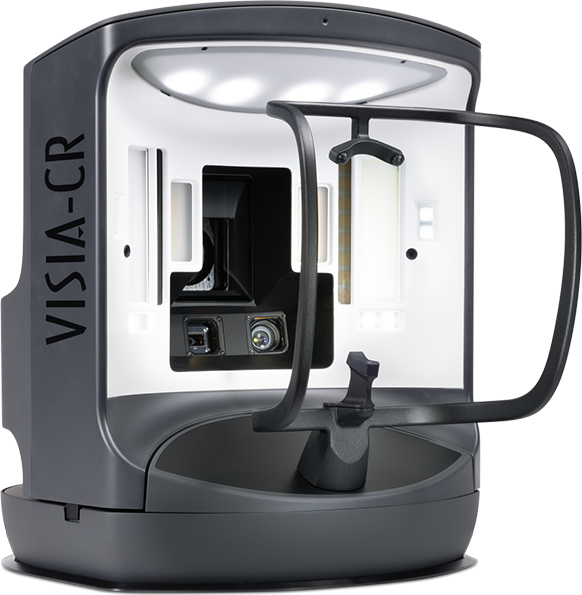 45 degree frontal view of VISIA CR, an advanced facial imaging system with video capture ability